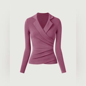 NWT OGL ProWsrm Collared Surplice Top - Rose Size XS